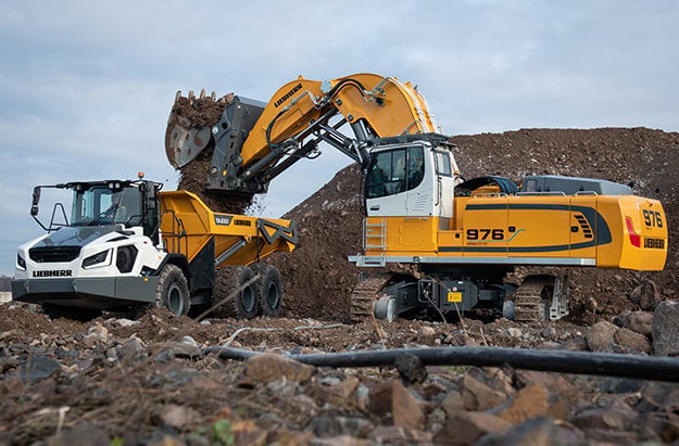 Two new local zero emission excavators from Liebherr: R 976-E and R 980 SME-E electric crawler excavators